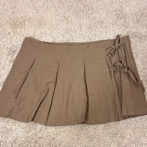 Sincerely Jules Brown Mini Skirt with Bow Detail
